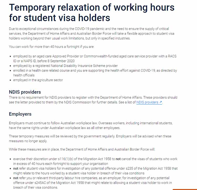 Work condition relaxed for international students working aged care, disability, health, and agriculture - NepaliPage